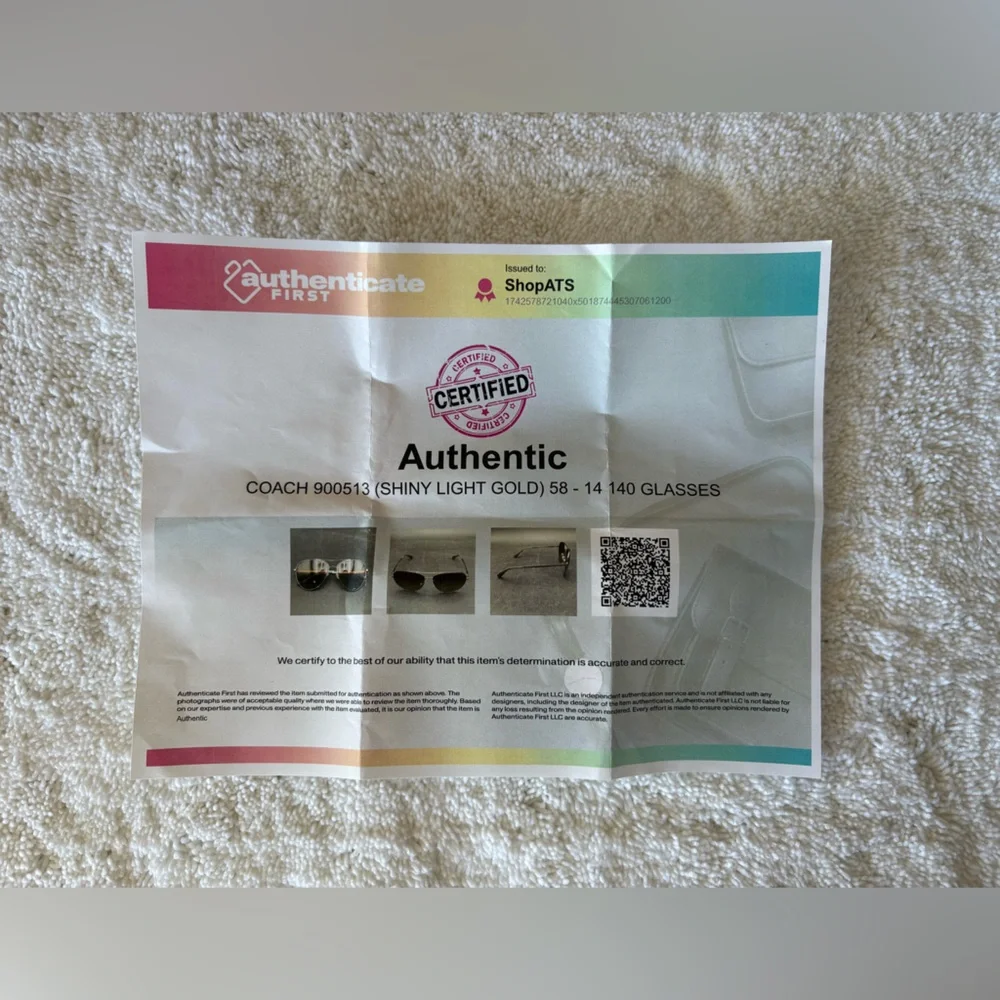 COACH Sunglasses-Shiny Light Gold-Preowned, Good Condition-Lens are Scratched - Picture 10 of 10